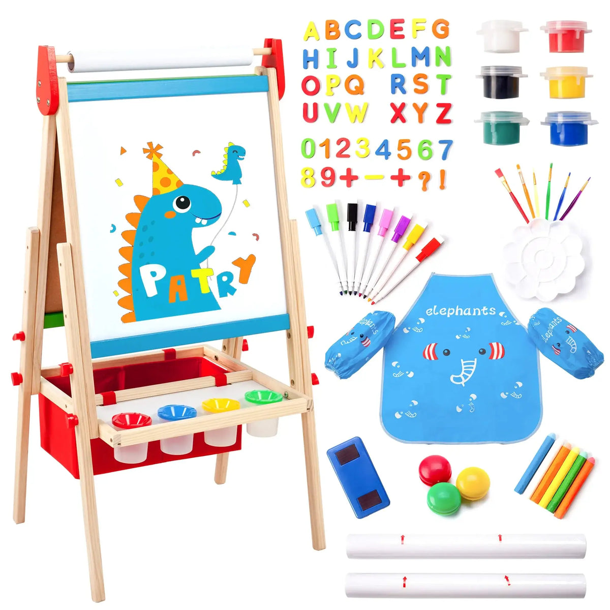Labebe - Kids Reversible Wooden Easel (Includes Over 100 Accessories) –  labebe
