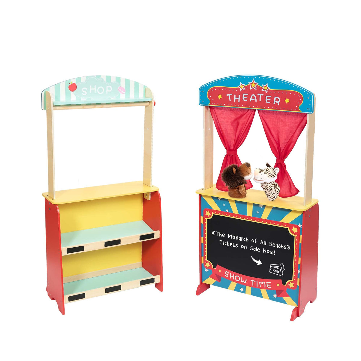Labebe - Deluxe Wooden Puppet Theater with Curtains – labebe