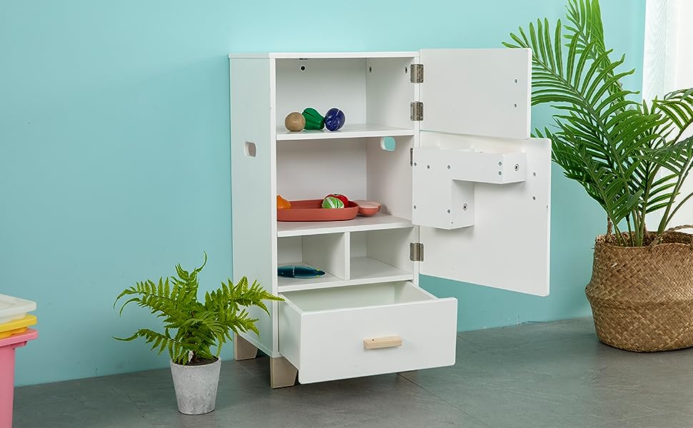 labebe - Refrigerador de madera de cocina | Refrigerador congelador para  niños pequeños, juguete de cocina para niños, refrigerador para gabinete de