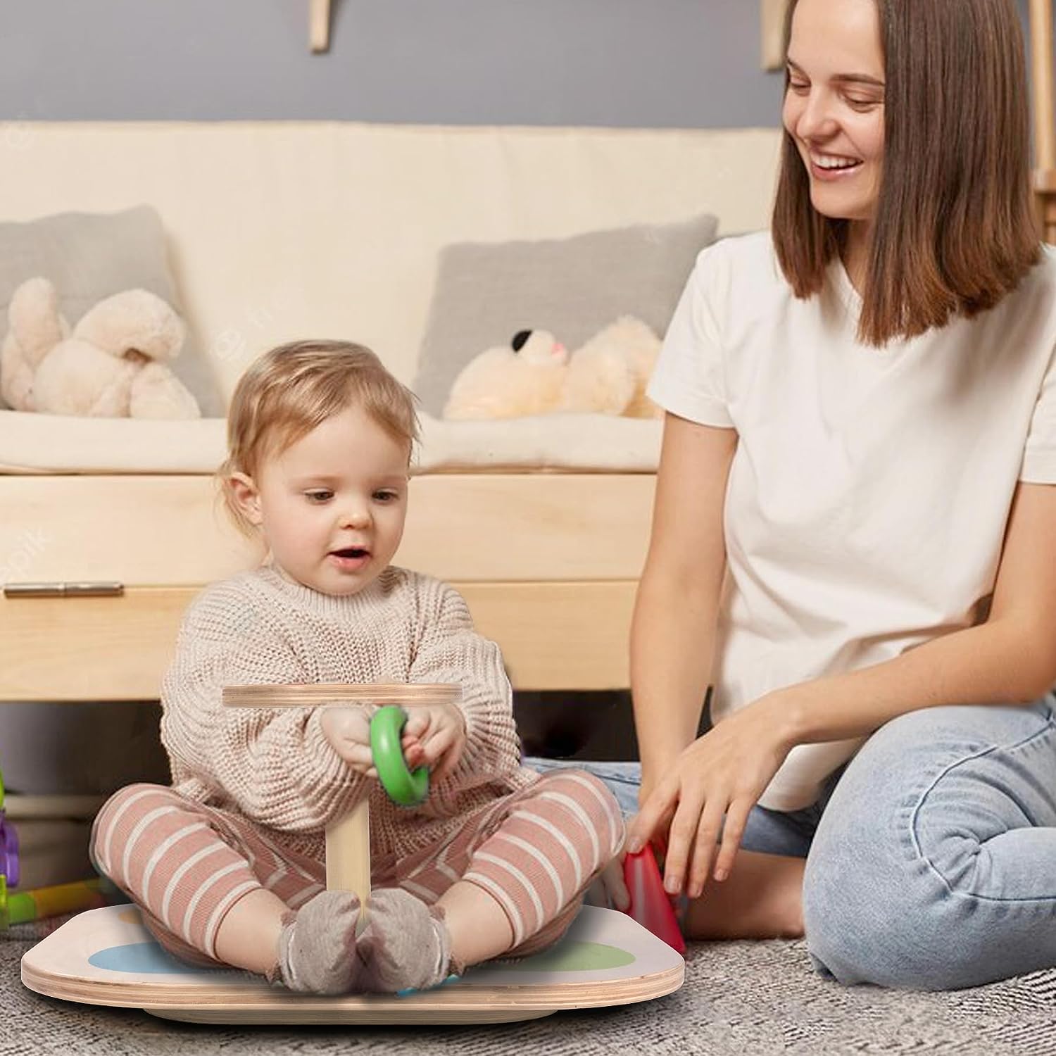 Labebe Sit and Spin Toys for Toddlers