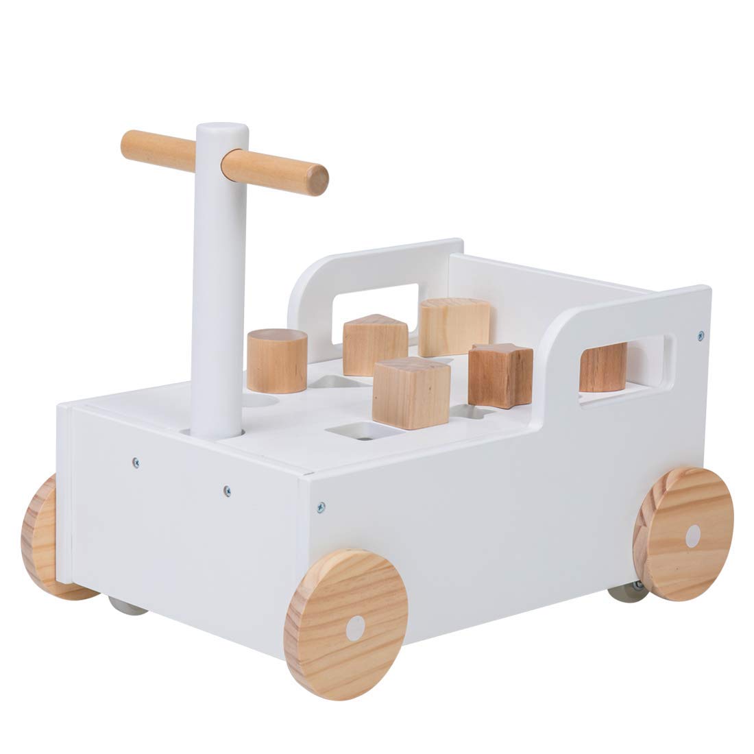 Labebe - Baby Learning Walker Wooden Strollers with Blocks