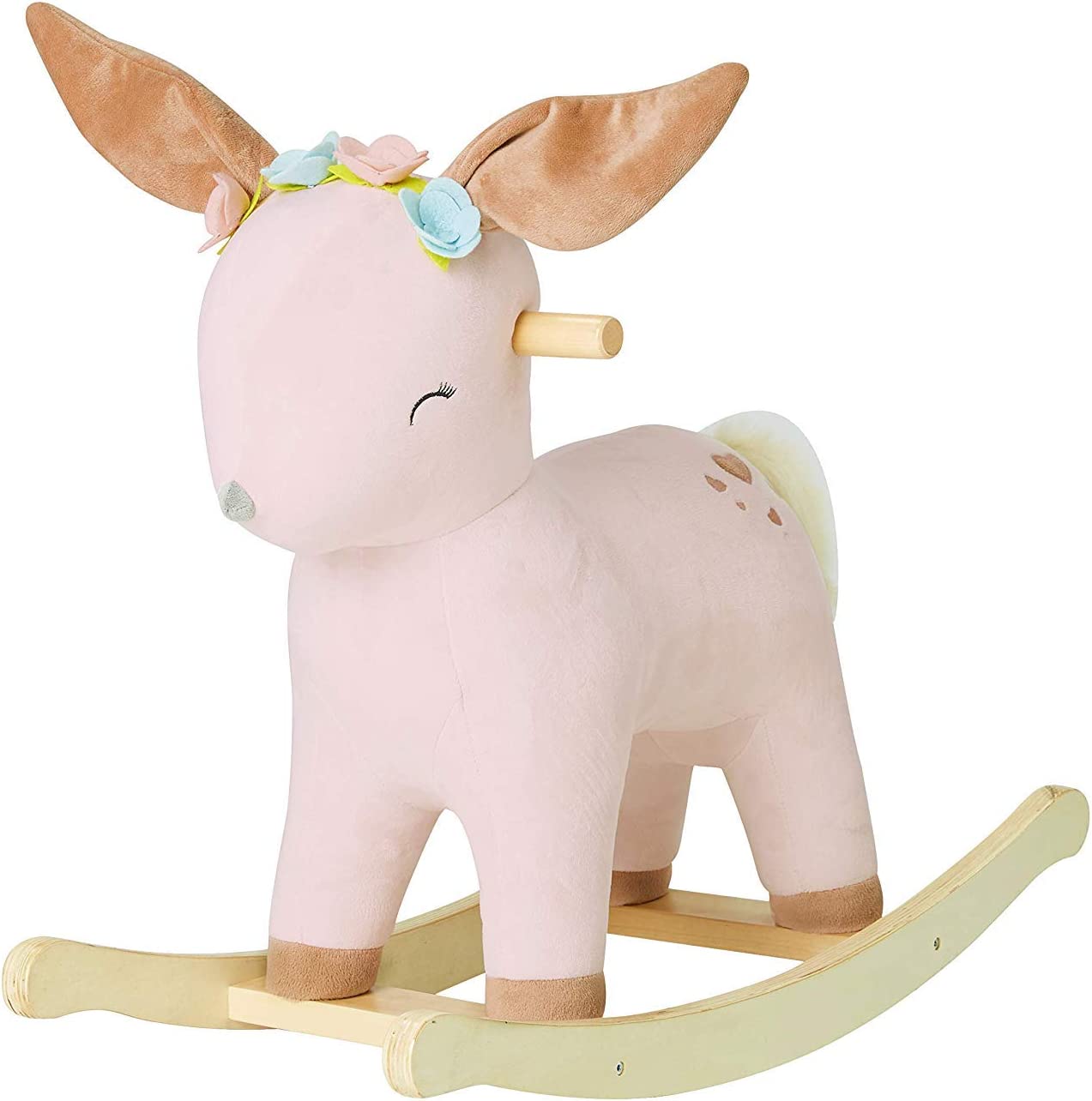 Labebe - Plush Reindeer Rocking Horse Pink