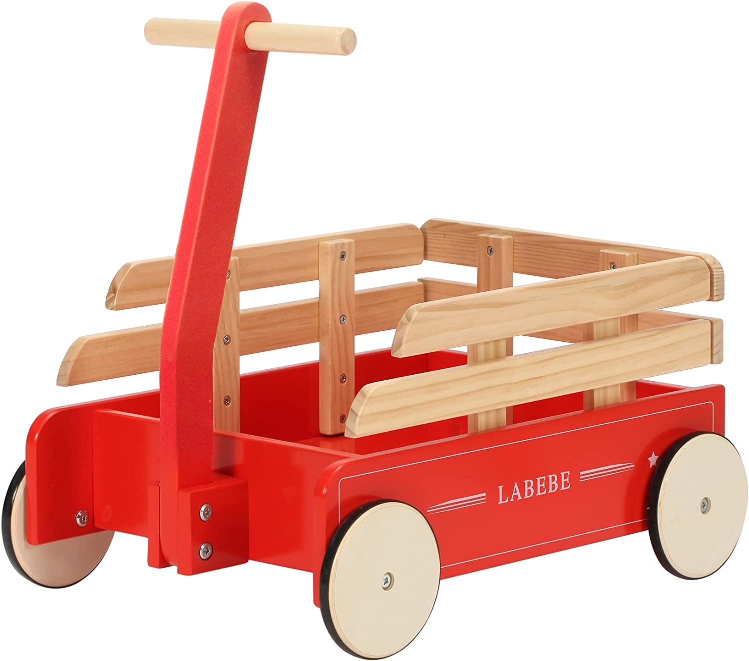 Labebe - Wooden Walker Wagon 2-in-1 Toddler Push