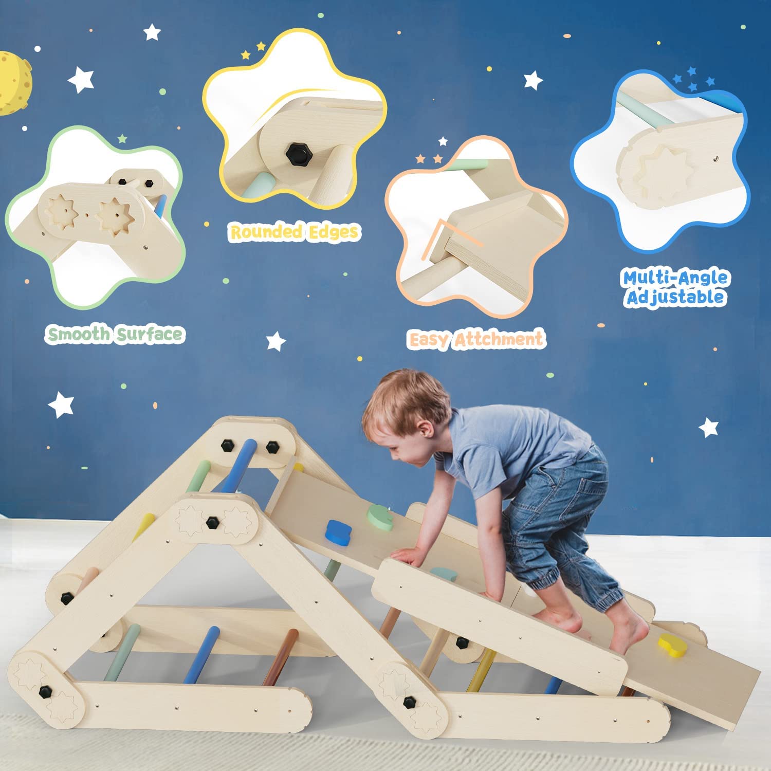 Labebe - Pikler Triangle Climber Montessori Climbing Set
