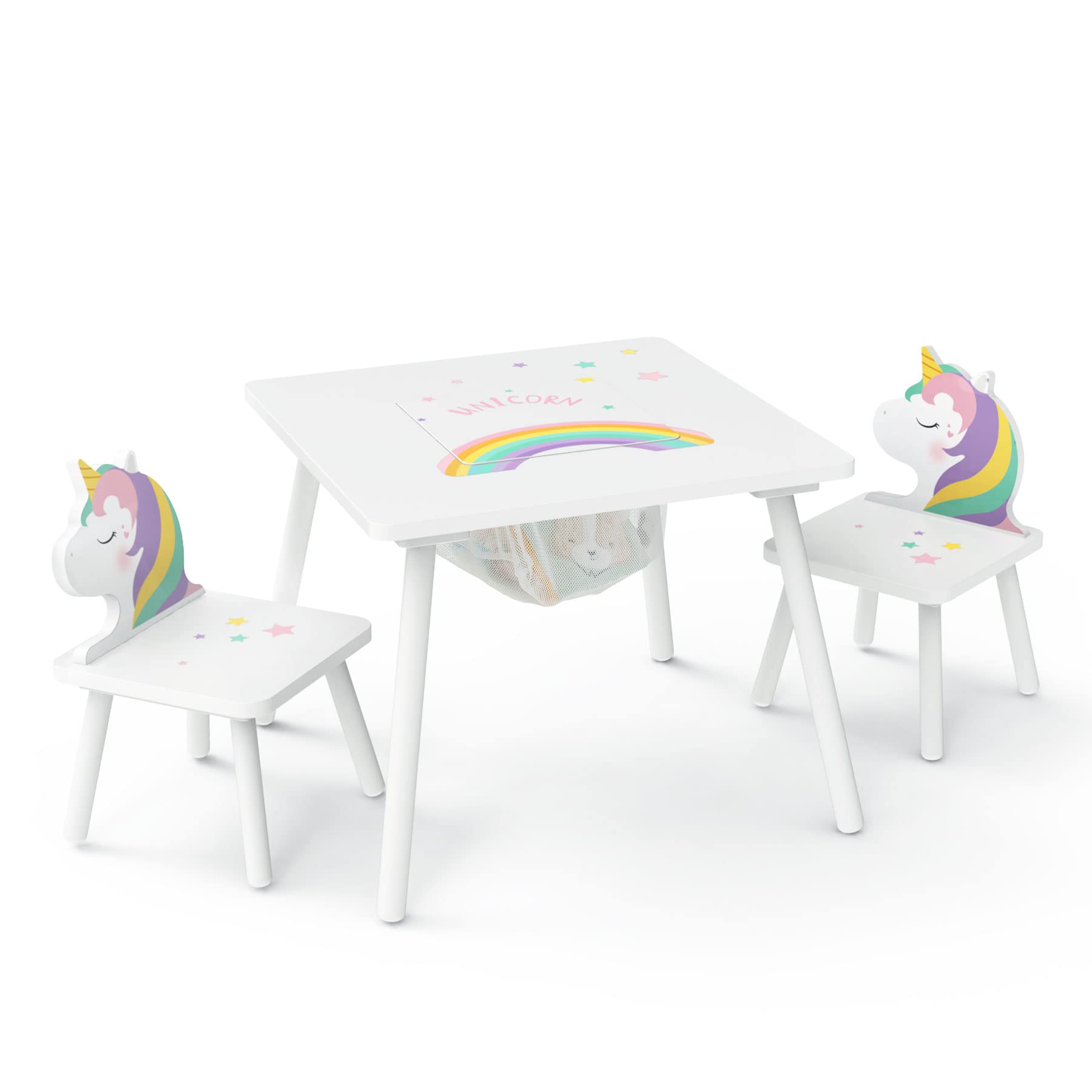 Labebe - pink children's unicorn table and chair set