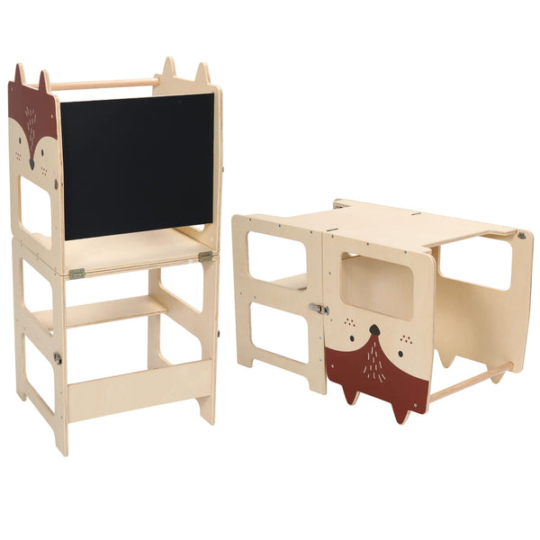 Labebe - Kids Reversible Wooden Easel (Includes Over 100 Accessories)