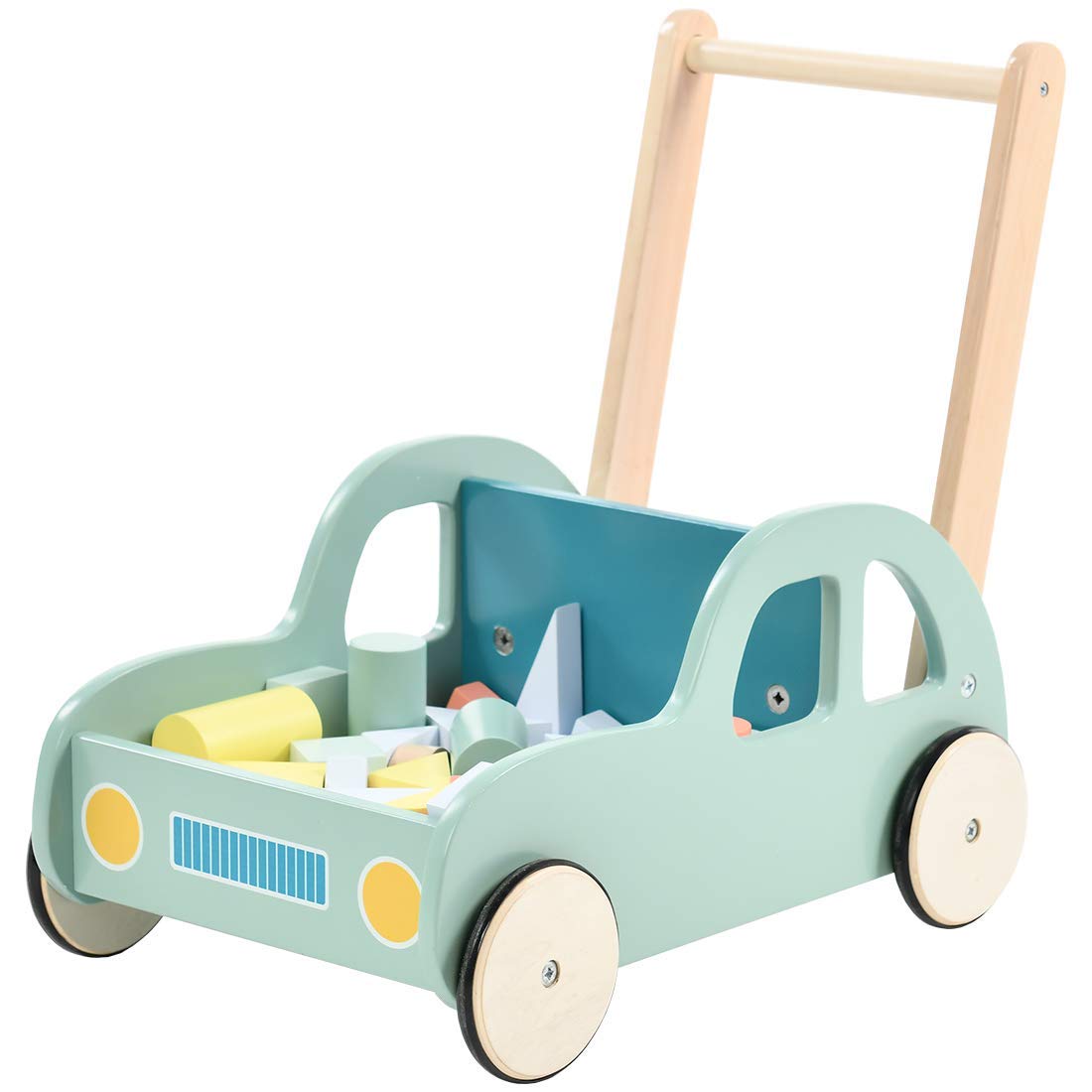 Labebe  -  wooden car building blocks baby walker